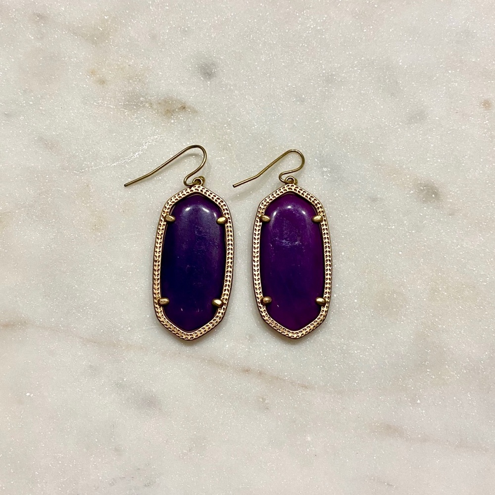 Kendra Scott Elle Purple Jade Earrings